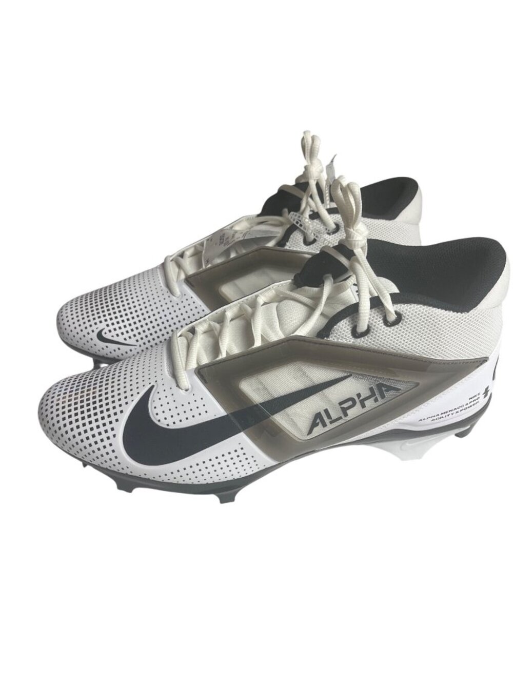 Nike Alpha Menace 4 Pro Agility X Power White & Black Mens Football Cleats 14